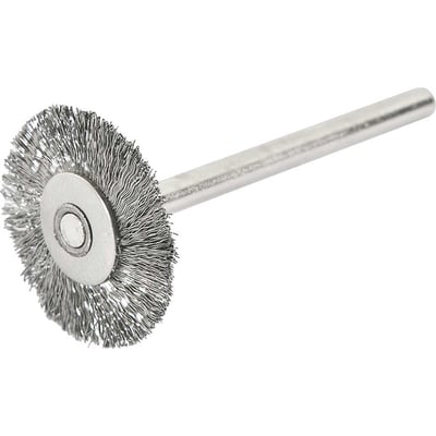 Escova circular com haste para microrretífica, em inox, 20 mm