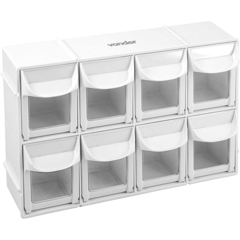 Organizador plástico com 8 gavetas