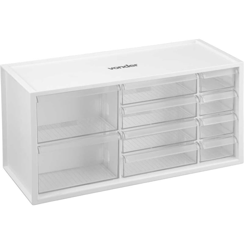 Organizador plástico com 10 gavetas