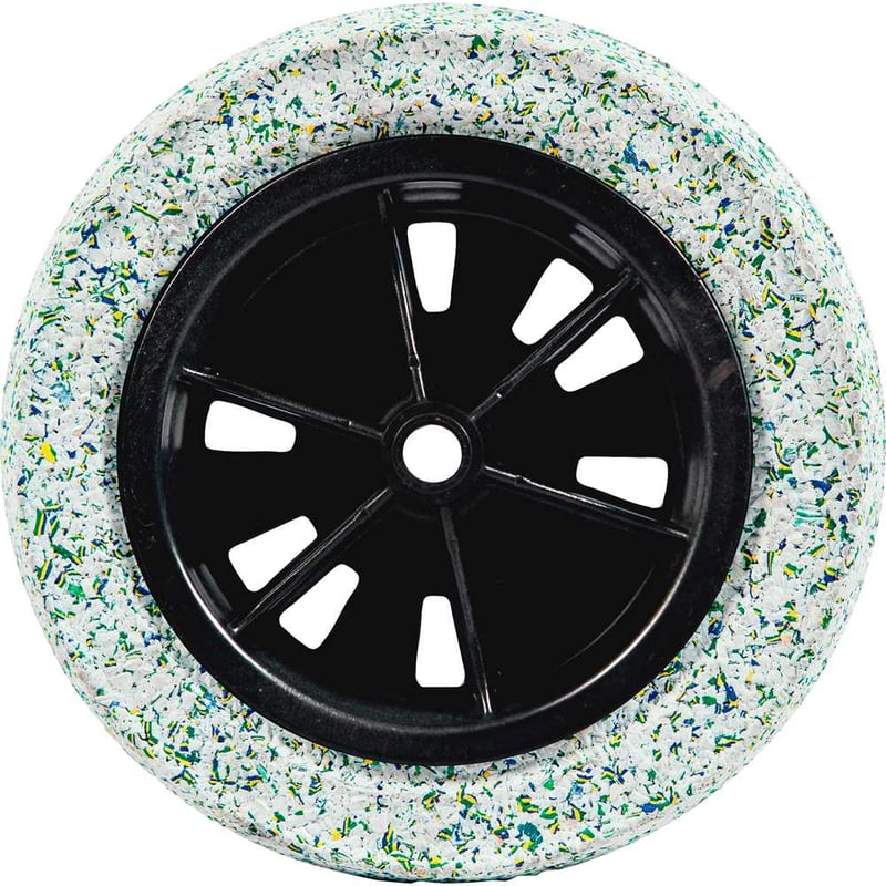 Roda completa com pneu maciço, linha leve, 110
