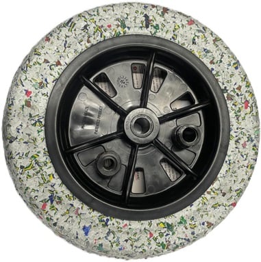 Roda completa com pneu maciço, 3,25" x 8", 125 kgf, linha Leve, 3953