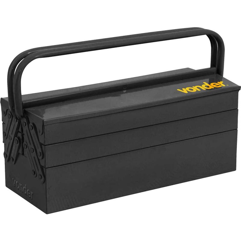 Caixa metálica sanfonada para ferramentas, com 5 gavetas, 50 cm x 19 cm x 20 cm