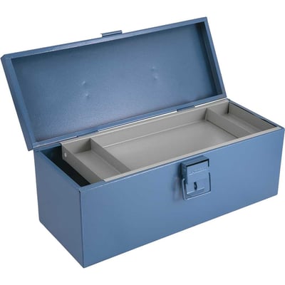 Caixa metálica para ferramentas, tipo baú, com bandeja, com 40 cm, 640