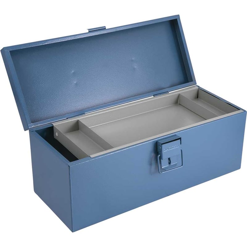 Caixa metálica para ferramentas, tipo baú, com bandeja, com 40 cm, 640