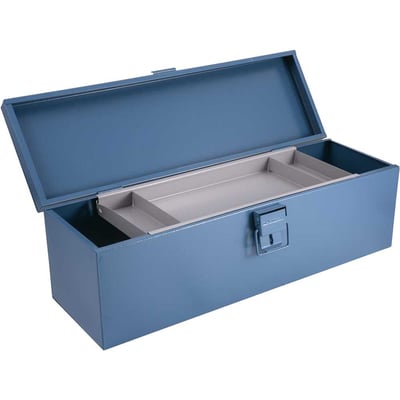 Caixa metálica para ferramentas, tipo baú, com bandeja, com 50 cm, 650