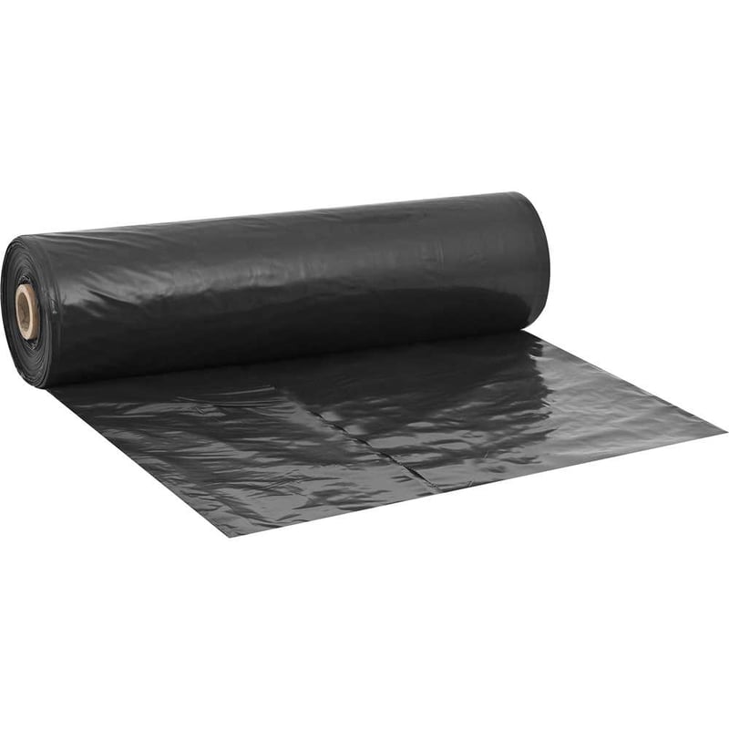 Lona plástica preta, 4 m x 50 m, 7,5 kg