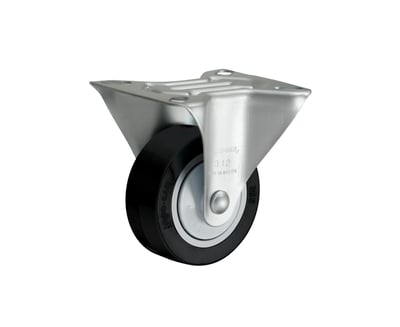 Rodízio fixo industrial leve 3", de polipropileno, preto, FLR 312 PPC, RODCAR