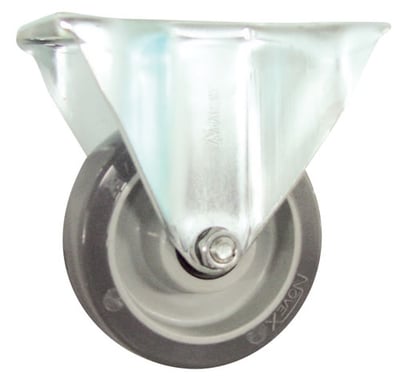 Rodízio fixo industrial leve 6", de resina termoplástica, cinza, FL 614 BPN