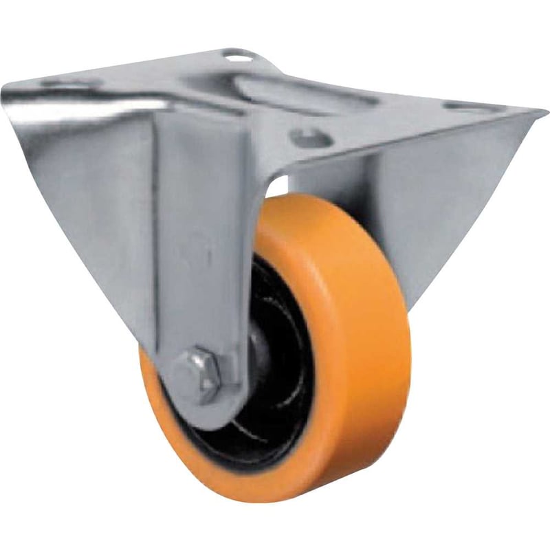 Rodízio fixo industrial leve 3", de poliuretano, laranja, FL 312 PN