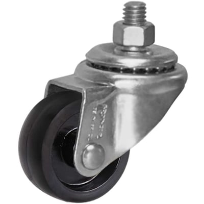 Rodízio giratório leve 1.5/8", de nylon, branco, com rosca, GGR 158 N, RODCAR