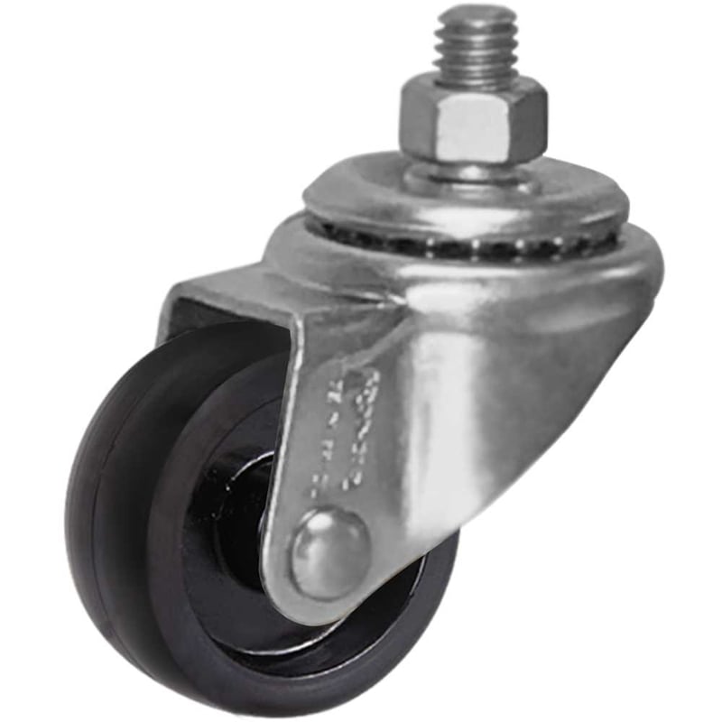 Rodízio giratório leve 1.5/8", de nylon, branco, com rosca, GGR 158 N, RODCAR