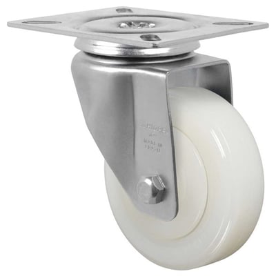Rodízio giratório 5", de nylon, branco, GL 514 NTE