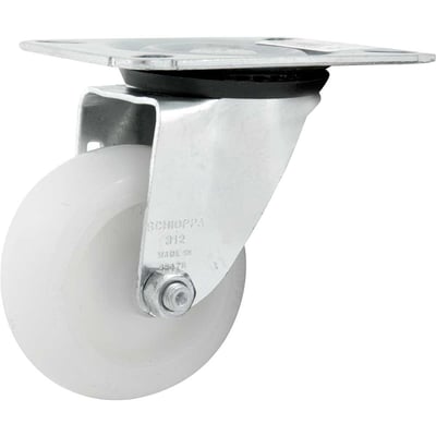 Rodízio giratório leve 3", de nylon, branco, GL 312 NT
