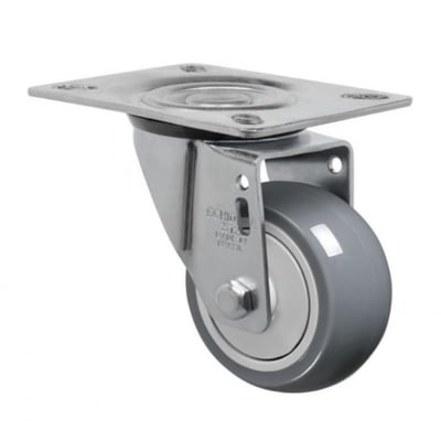 Rodízio giratório 4", de resina termoplástica, cinza, GL 412 BP