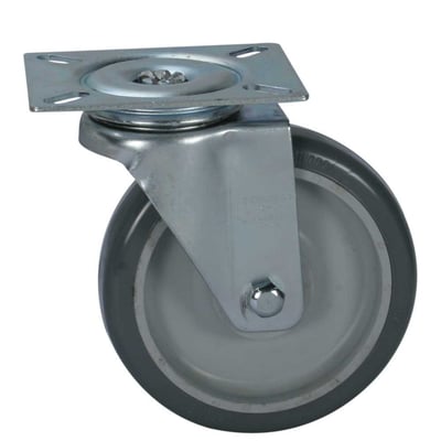 Rodízio giratório 6", de resina termoplástica, cinza, GL 614 BPN
