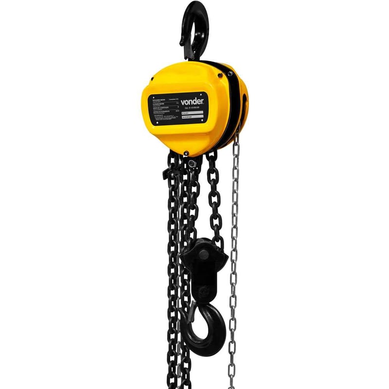 Talha manual, 3 toneladas (3 tf), elevação 5 m