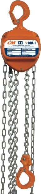 Talha manual, 3,0 toneladas (3,0 tf), elevação 5,0 m