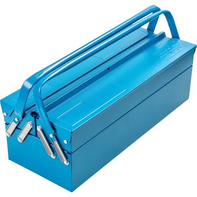 Caixa metálica sanfonada para ferramentas, com 3 gavetas, 500 mm x 200 mm x 165 mm, 43800004 TRAMONTINA