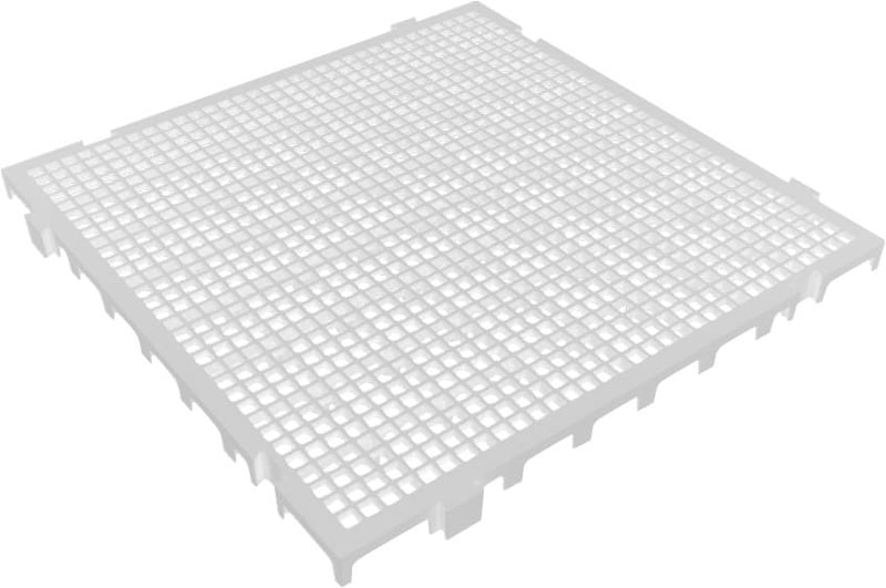 Piso plástico modular, 500 mm x 500 mm, branco, 42527
