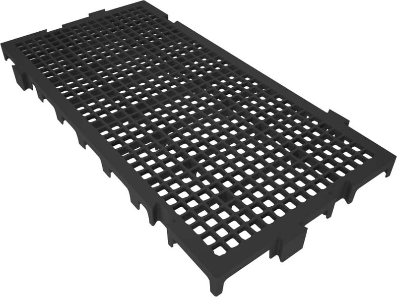 Piso plástico modular, 250 mm x 500 mm, preto, 42529