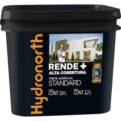 Tinta acrílica fosca, 3,6 litros, cor branco neve, Rende + Alta Cobertura Standard