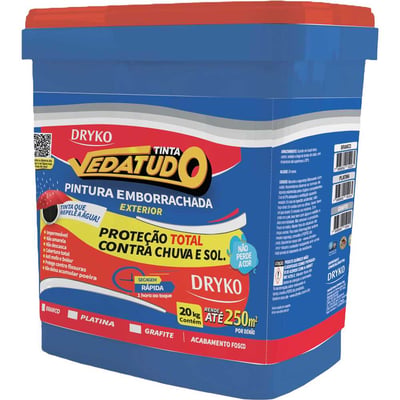 Tinta emborrachada vedatudo, 20 kg, branca, TINTAEMB-BD