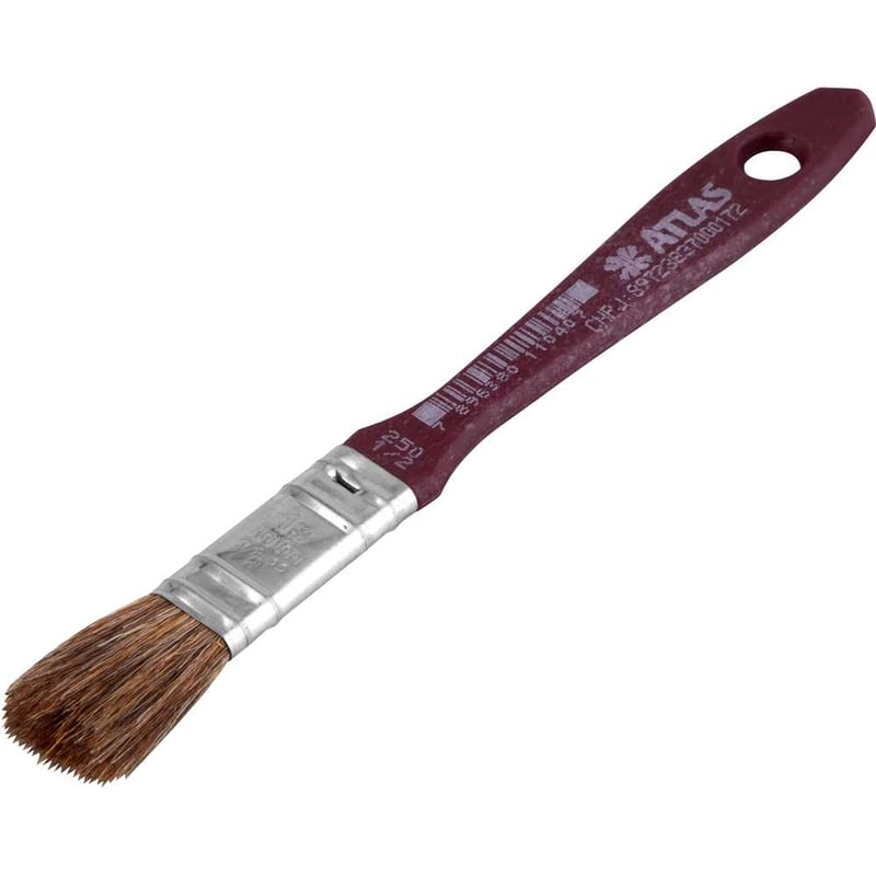 Pincel cerdas seda, 1/2", para verniz, acabamento fino