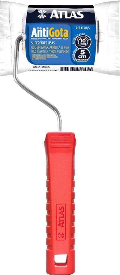 Rolo para pintura, 5 cm, com garfo, antigota, 321/5