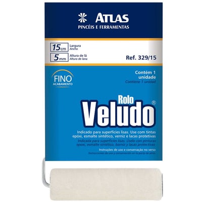 Rolo de lã de carneiro para pintura, 15 cm, com cabo