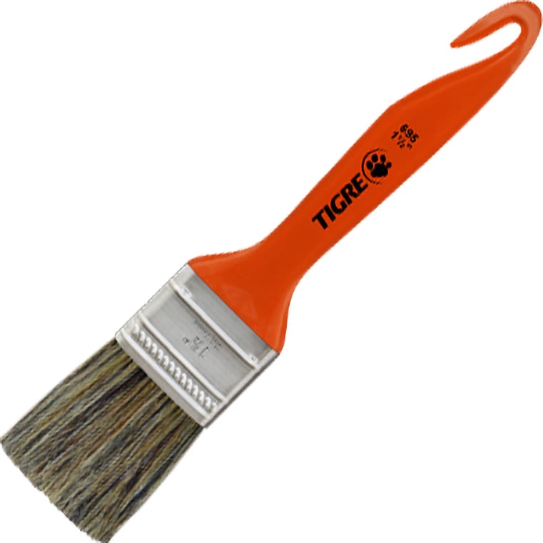 Pincel trincha média 1.1/2", cerda gris