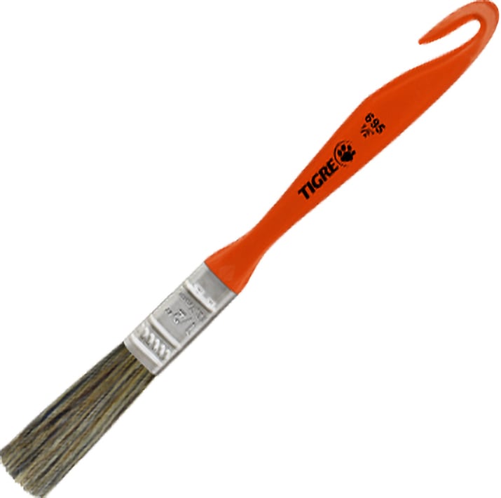 Pincel trincha média 1/2", cerda gris