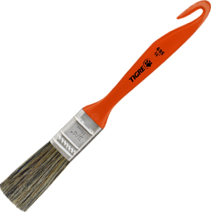 Pincel trincha média 3/4", cerda gris