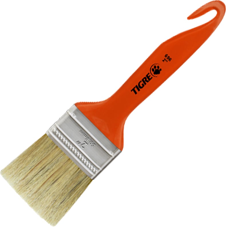 Pincel trincha média 2", cerda branca