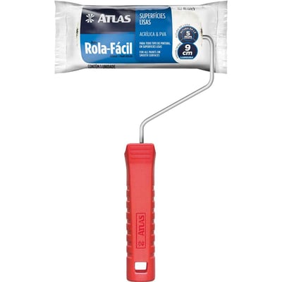 Rolo de pintura de lã sintética com suporte metálico, 9 cm, ROLA FACIL, AT709/5