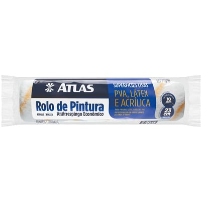 Rolo de pintura em lã sintética sem suporte, 23 cm, antirrespingos, 773/10