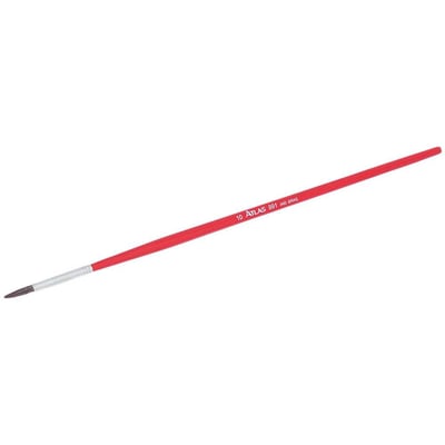 Pincel redondo, nº 0, cerdas pretas e cabo vermelho, 991/0
