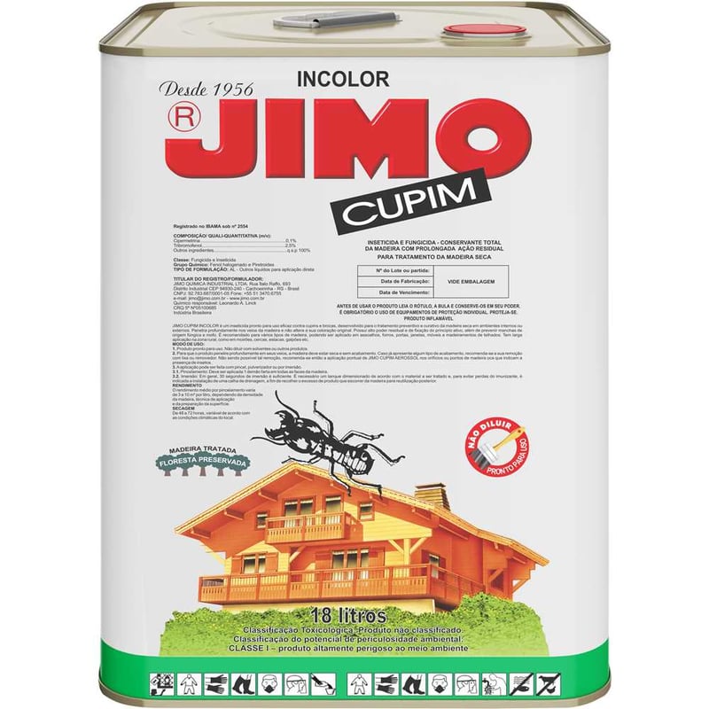 Jimo cupim, incolor, lata 18 litros