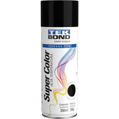Tinta spray preto alta temperatura, 350 ml