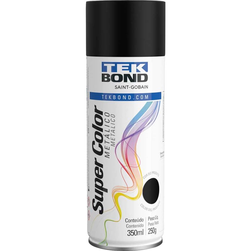 Tinta spray preto metálico, 350 ml