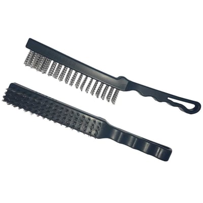 Escova manual, inox, com cabo plástico,16 X 4 com fio, 0,40 mm, uso geral
