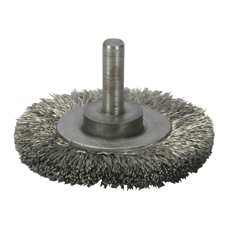Escova circular aço ondulado 50 x 6 mm, haste 6 mm