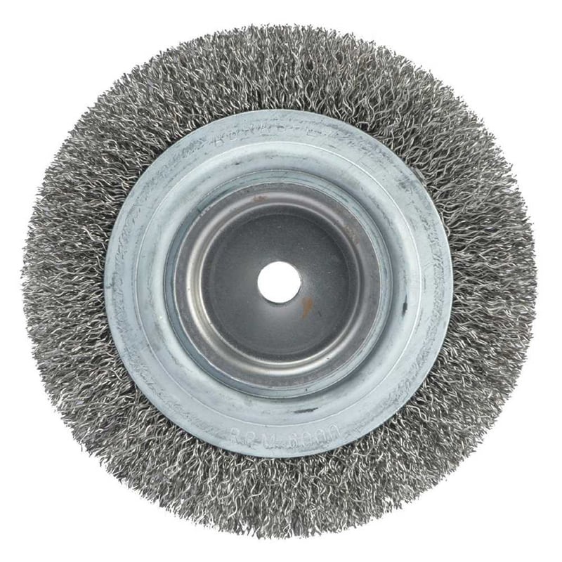 Escova circular, aço inox ondulado, 100 mm x 13 mm, fio 0,3 mm
