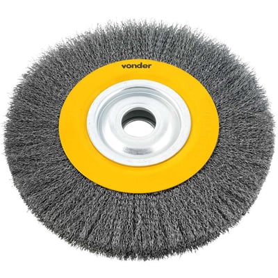 Escova circular de aço, ondulada, 10" x 1.3/16" (254 mm x 30 mm), com bucha de redução