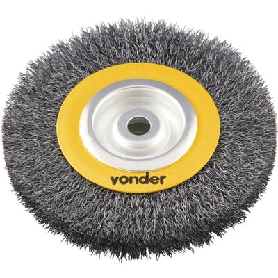Escova circular de aço, ondulada, 6" x 1" x 5/8" (152,4 mm x 25,4 mm x 15,9 mm)