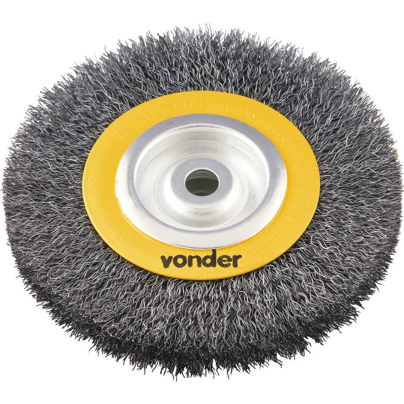 Escova circular de aço, ondulada, 6" x 3/4" x 1/2" (152,4 mm x 19,1 mm x 12,7 mm)