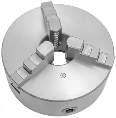 Placa mecânica para torno 10", autocentrante, ferro fundido, 3 castanhas, fixação traseira, K11-250 00191