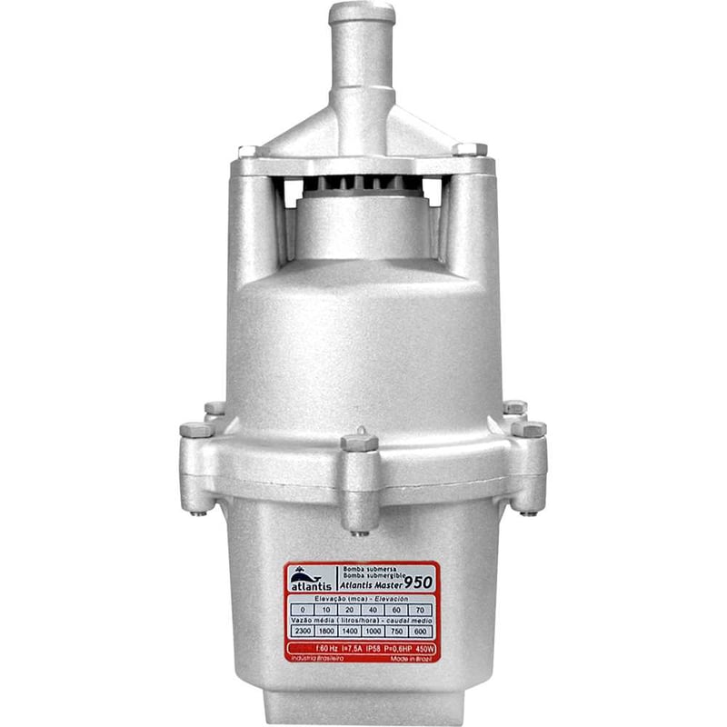 Bomba submersa vibratória, saída de 1", 254 V~, 0,6 hp, Master 950, 777