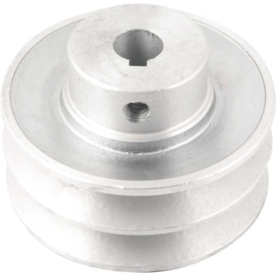 Polia de alumínio 2 canais, perfil A, 80 mm com furo de 14 mm