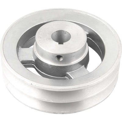 Polia de alumínio 2 canais, perfil A, 120 mm com furo de 3/4" - 19,1 mm