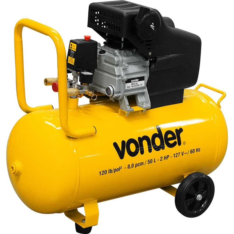 Motocompressor de ar, 8,0 pcm, 50 litros, 127 V~